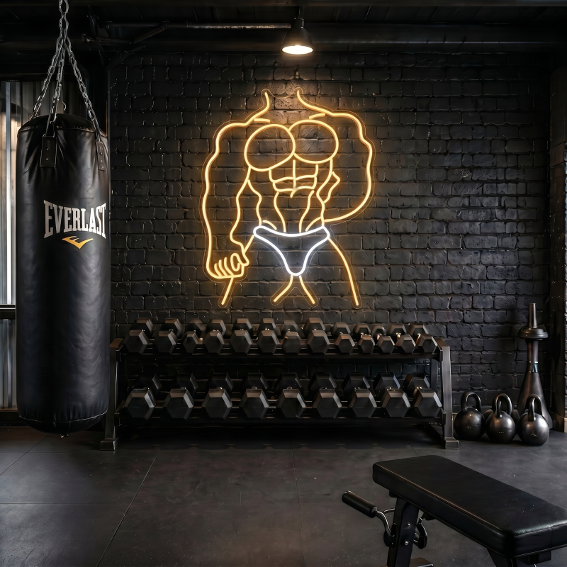 Muscle Bodybuilder Torso LED Neon Sign