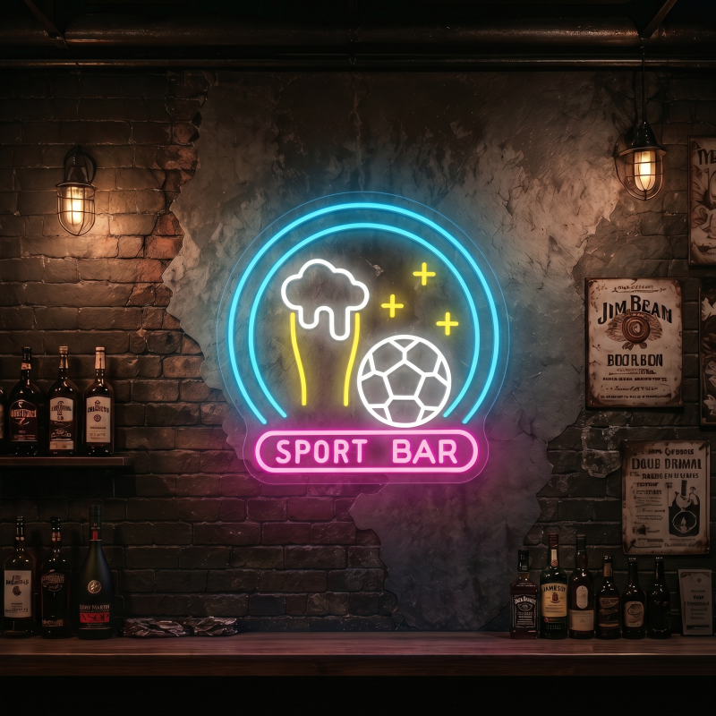 SPORT BAR Soccer Beer LED Neon Sign Wall Decor