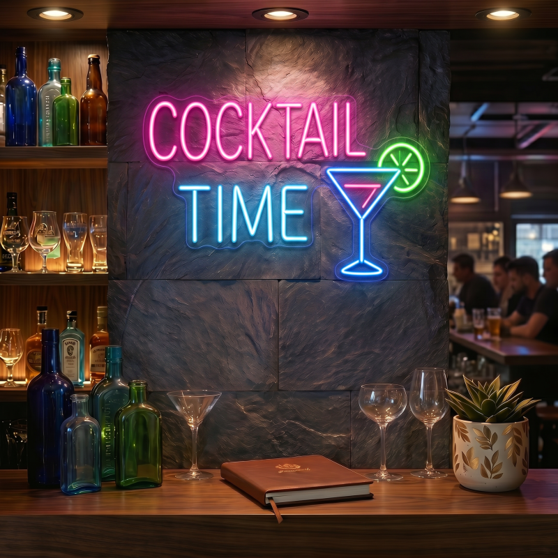 COCKTAIL TIME LED Neon Sign Wall Decor