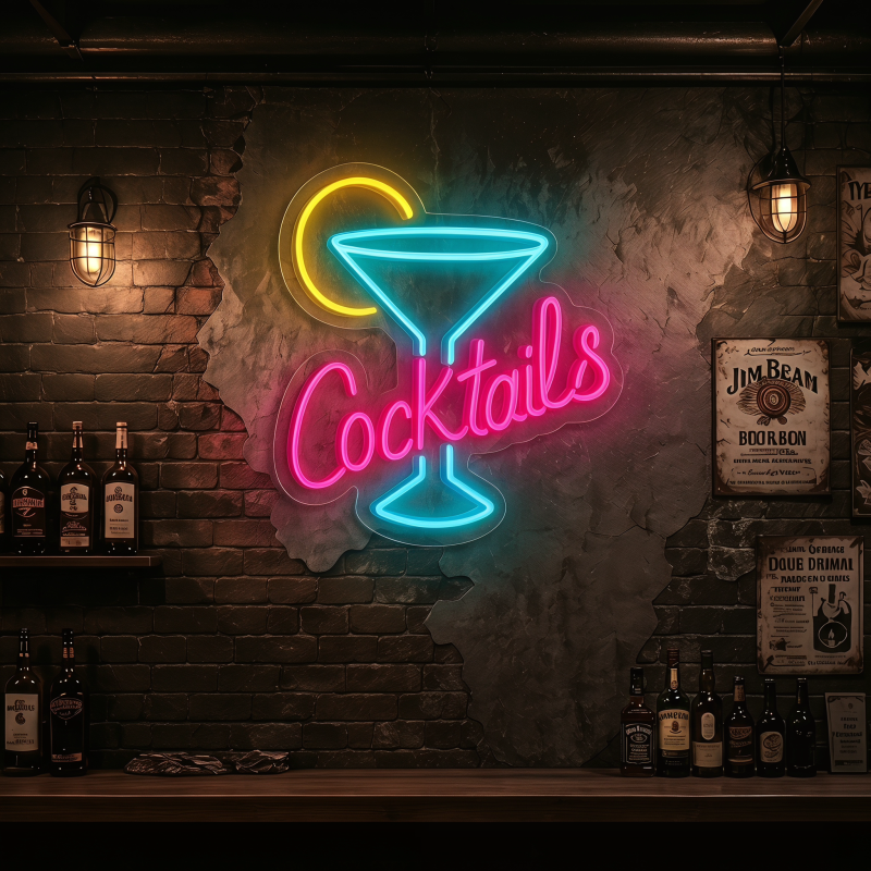 Cocktails Martini LED Neon Sign Wall Decor