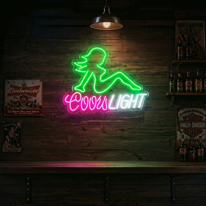 Coors Light Lady LED Neon Sign Wall Decor