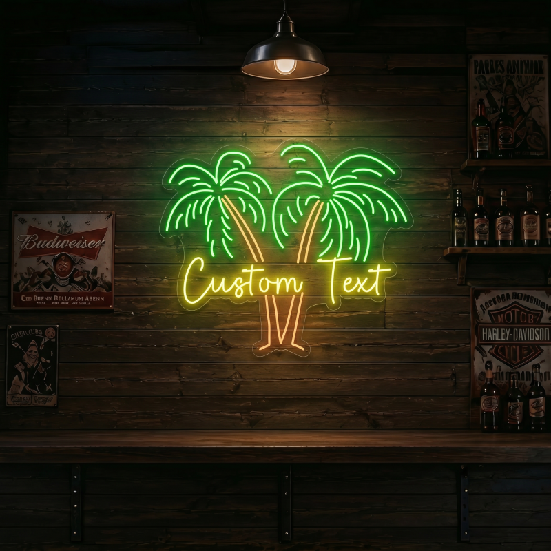 Double Palm Tree LED Neon Sign Wall Decor