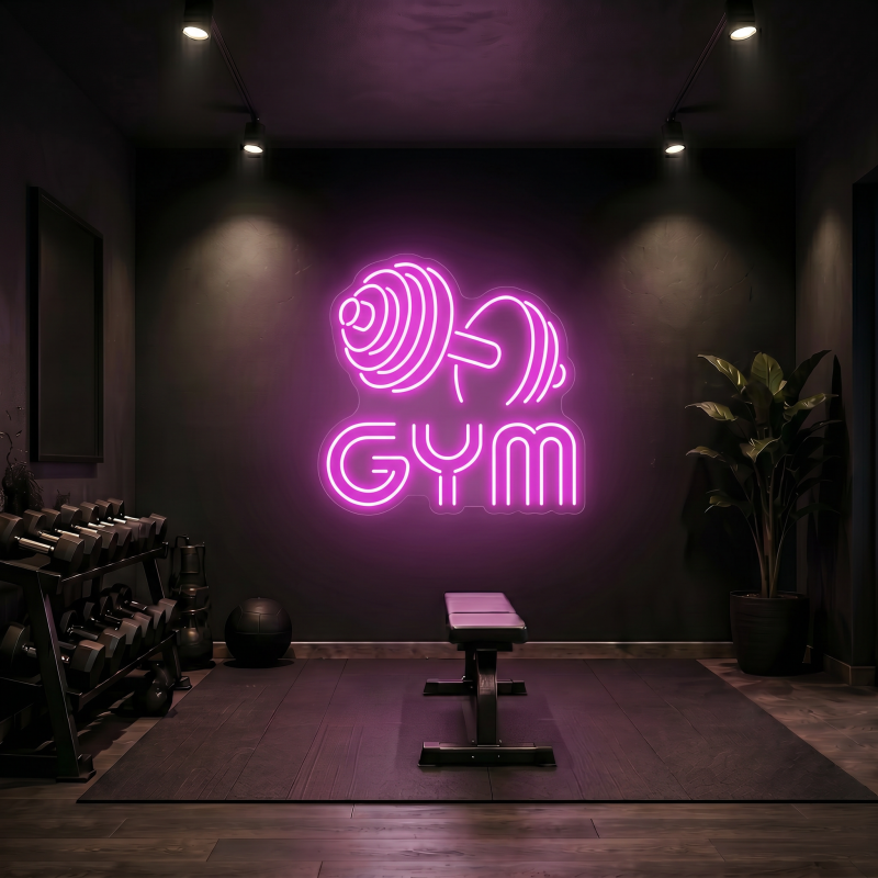 GYM Barbell LED Neon Sign