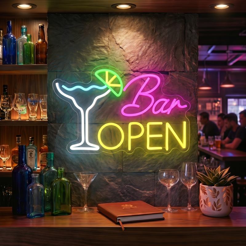 Bar Open LED Neon Sign Wall Decor