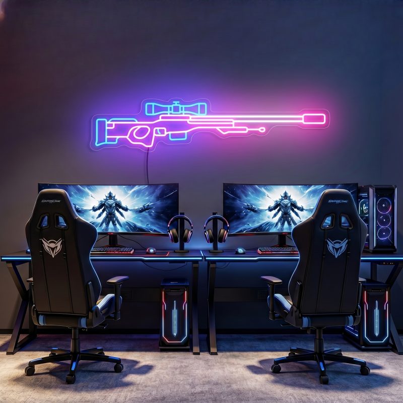 Sniper Rifle LED Neon Sign