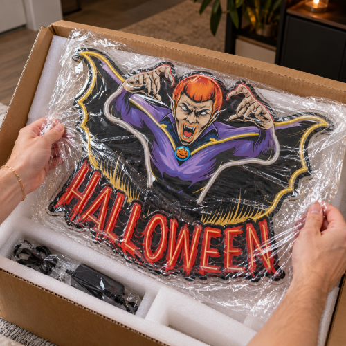 Halloween Vampire Neon Sign – Dracula LED Wall Art photo review
