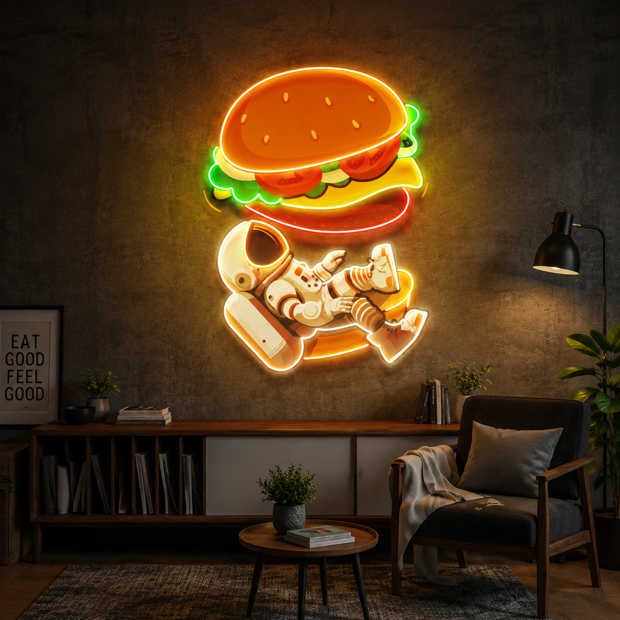 Astronaut Burger Neon Sign