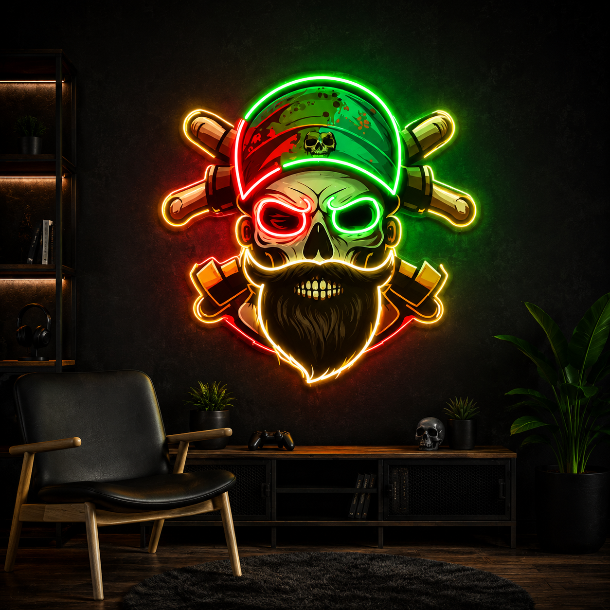 Bearded Pirate Skull