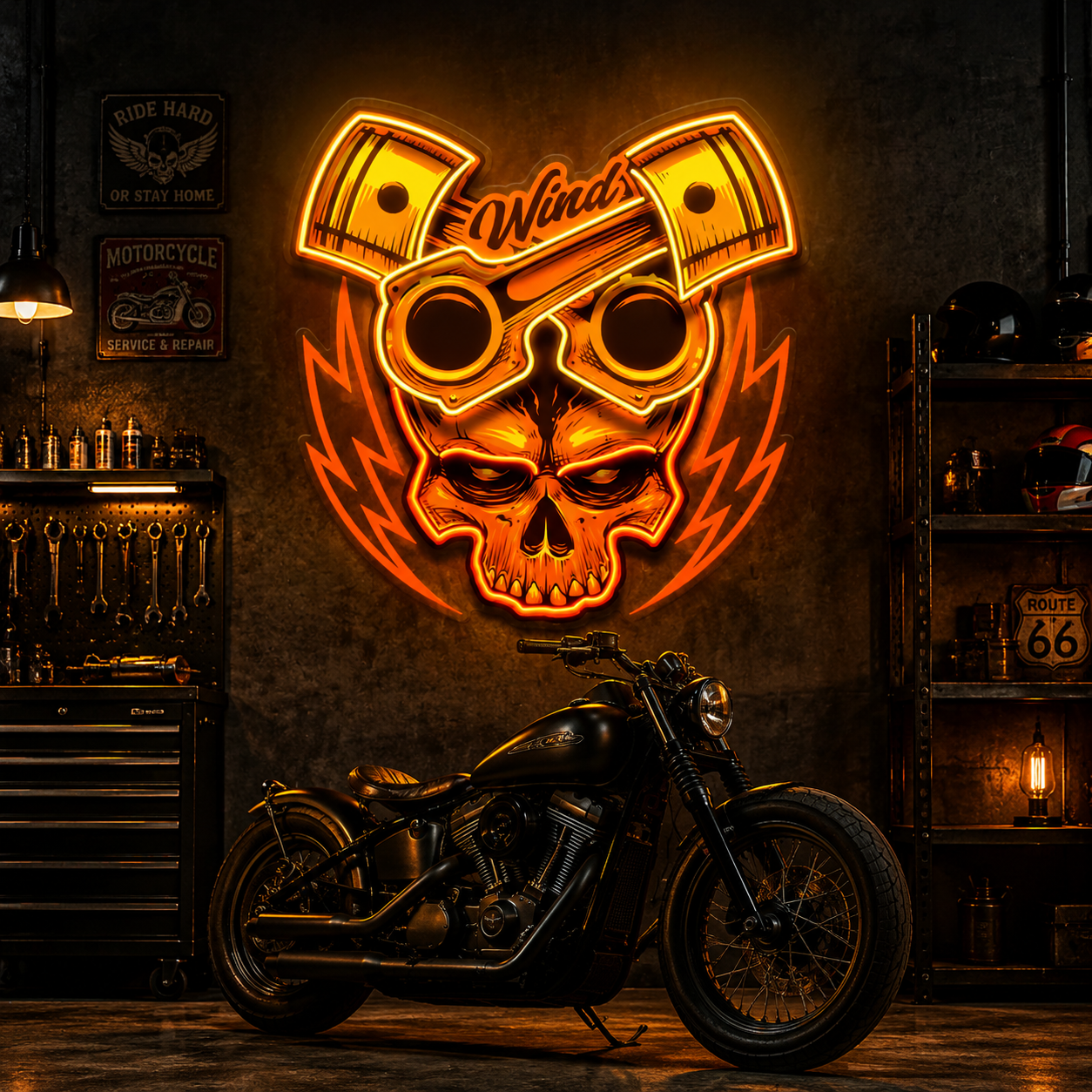 Biker Wind Skull