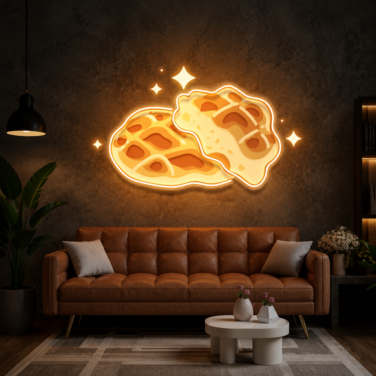 Butter Croissant UV Print Neon Wall Art
