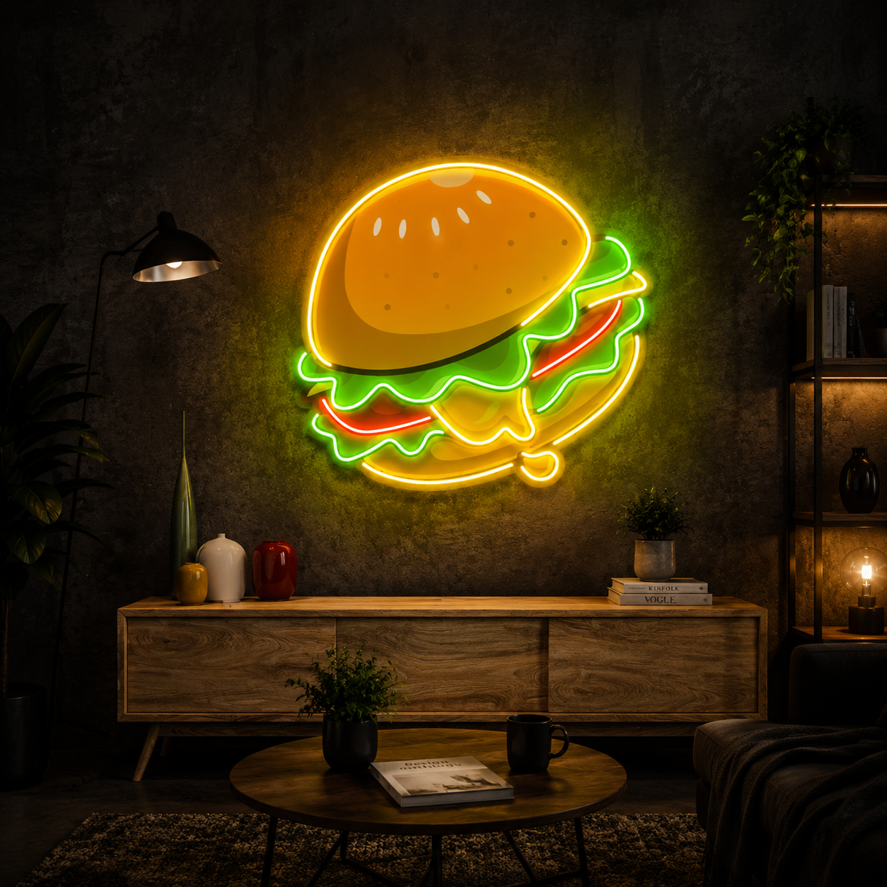 Classic Burger Neon Wall Art