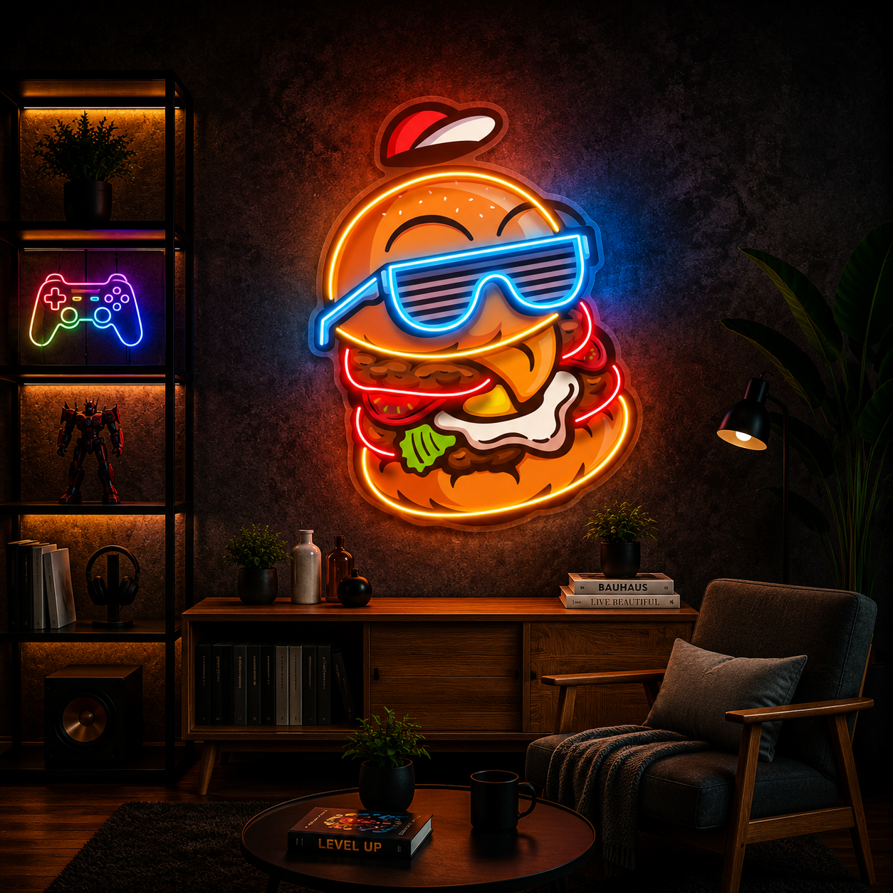 Cool Burger Neon Wall Art