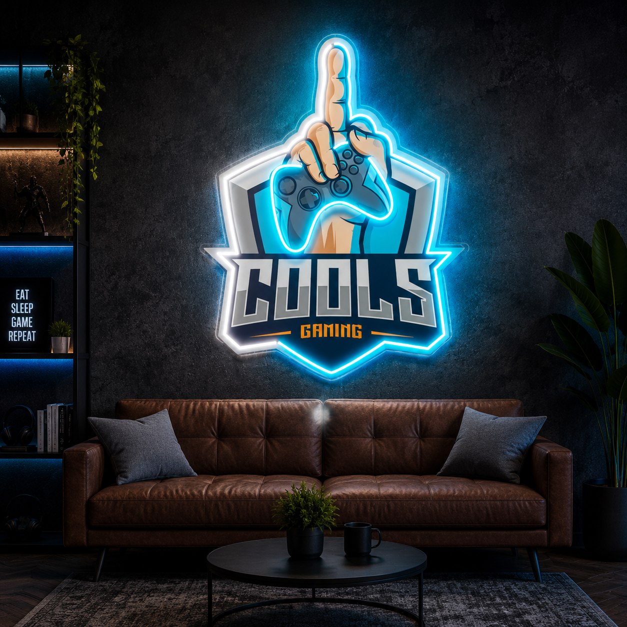 Cools Gaming Middle Finger Gamepad Neon Sign