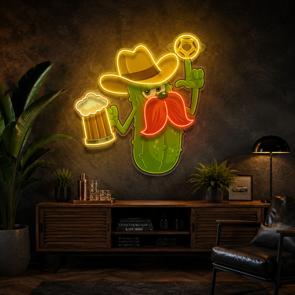 Cowboy Pickle Beer Neon Sign