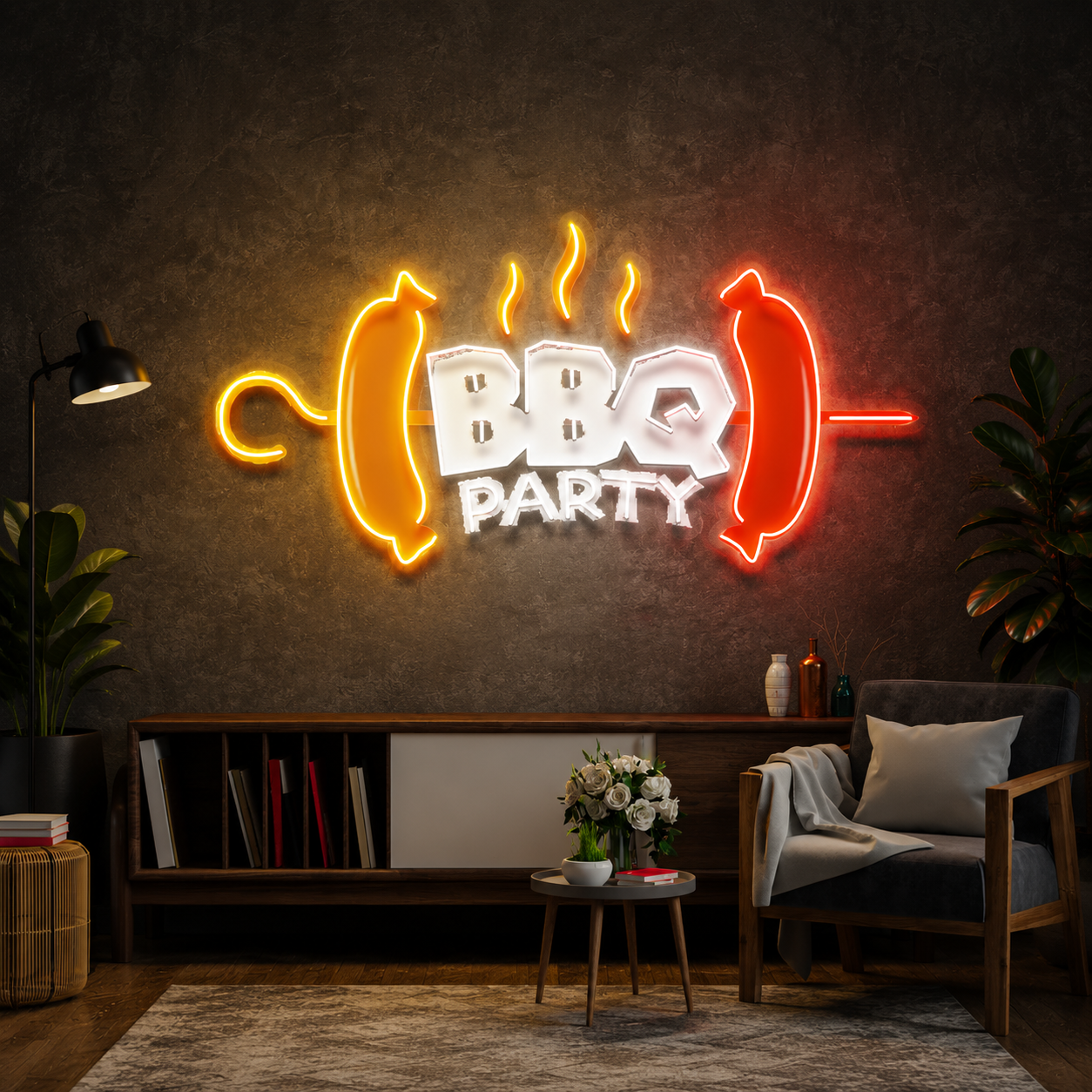Dancing Pizza Character Neon Wall Art (3)