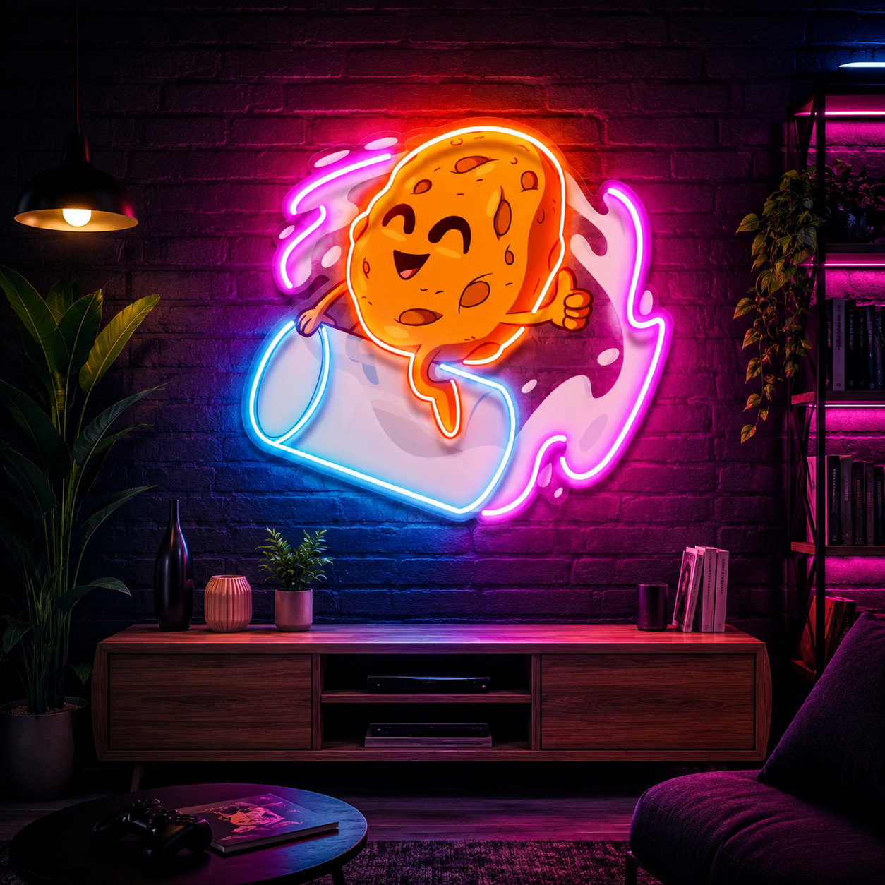 Dancing Pizza Character Neon Wall Art (5)