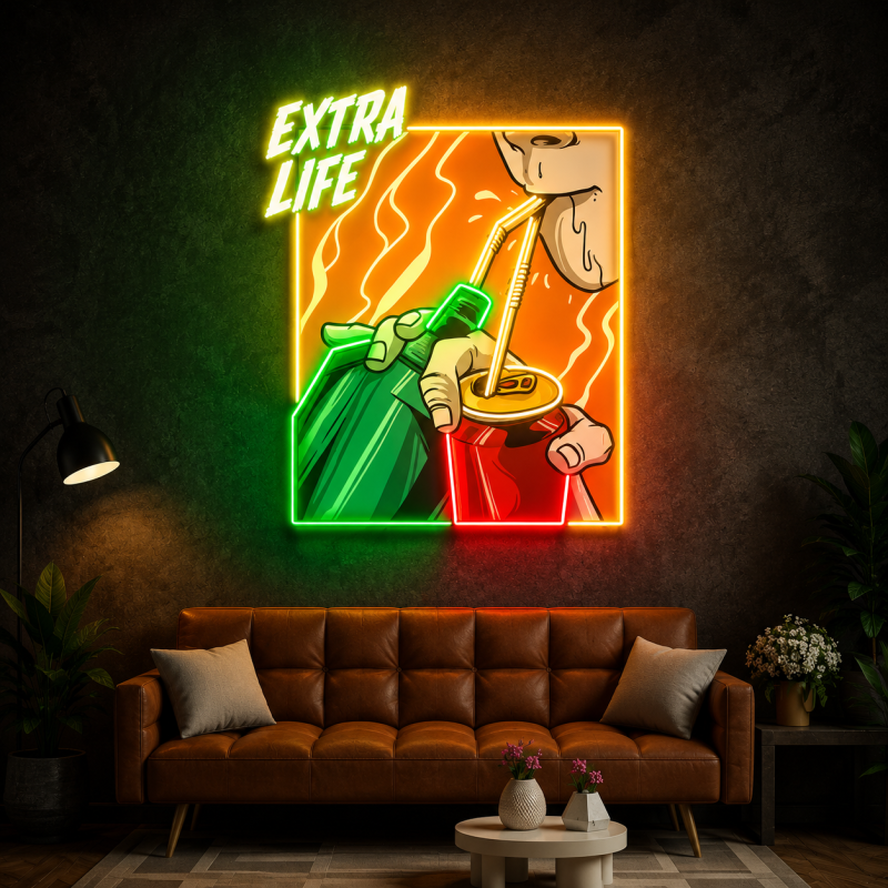 Extra Life Booze Time Neon Sign