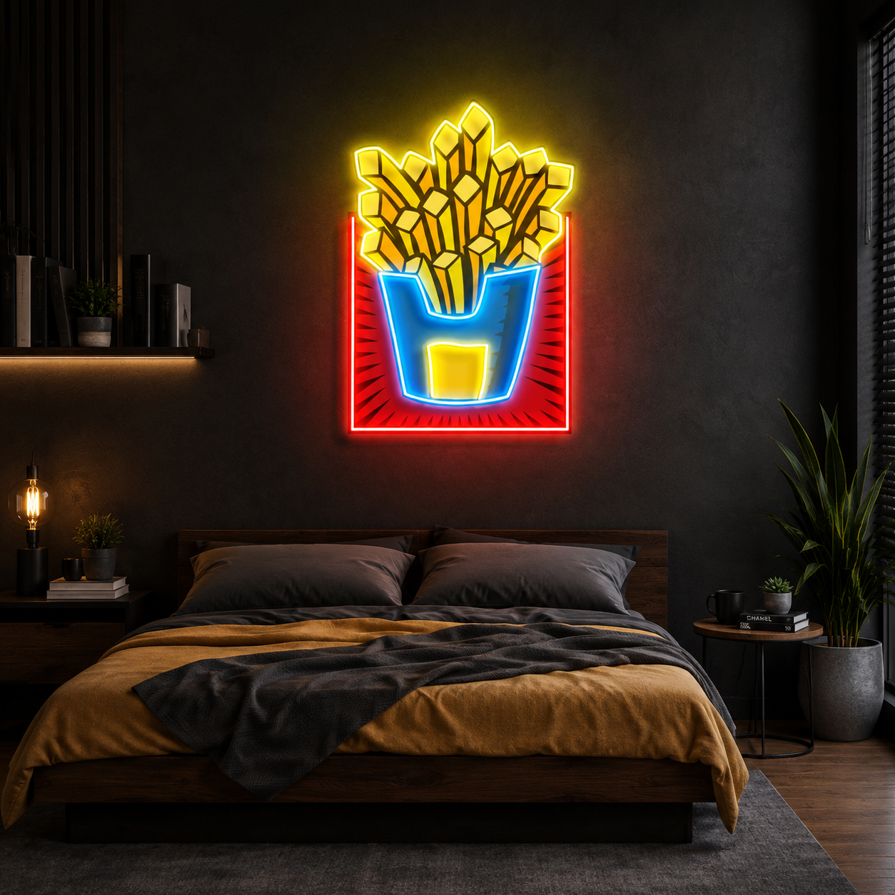French Fries Neon Wall Art