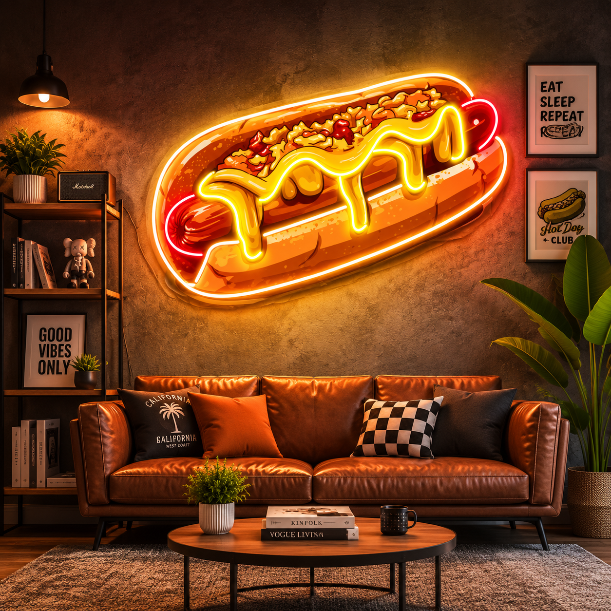 Hot Dog Neon Wall Art
