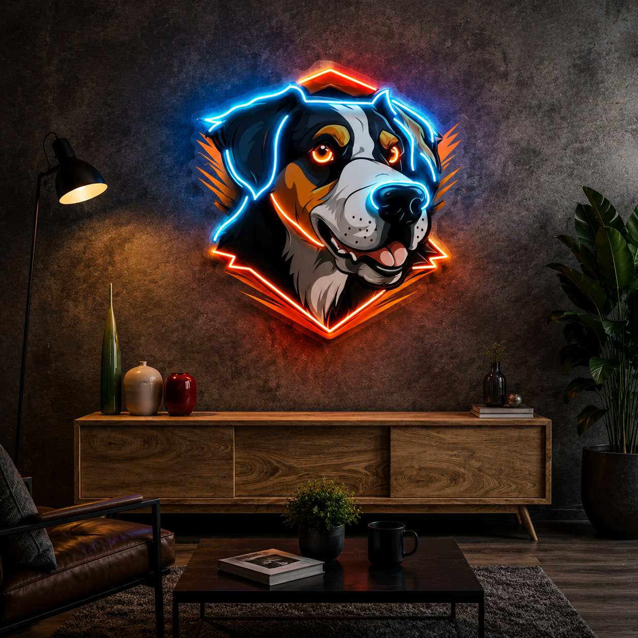Neon Bernese Mountain Dog