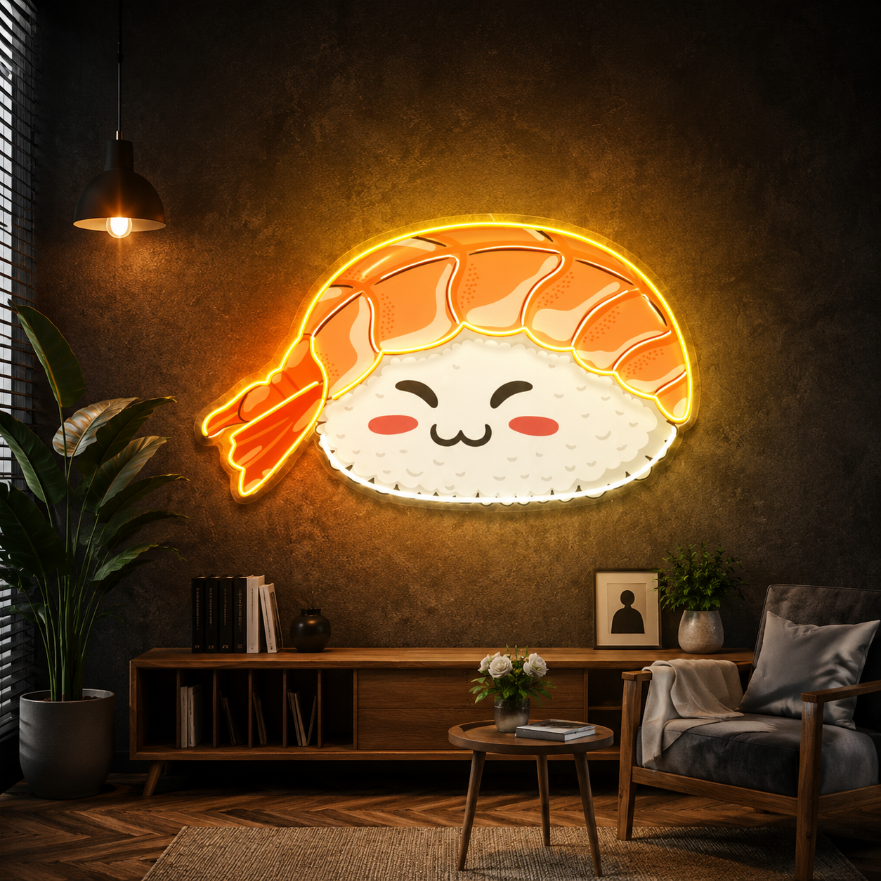 Shrimp Sushi Neon Wall Art