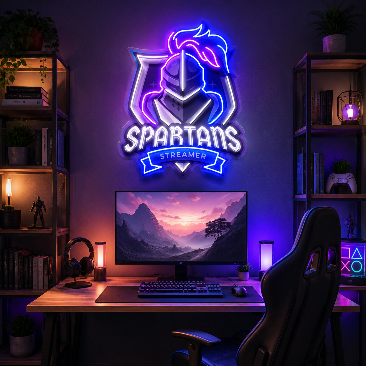 Spartans Streamer Neon Sign