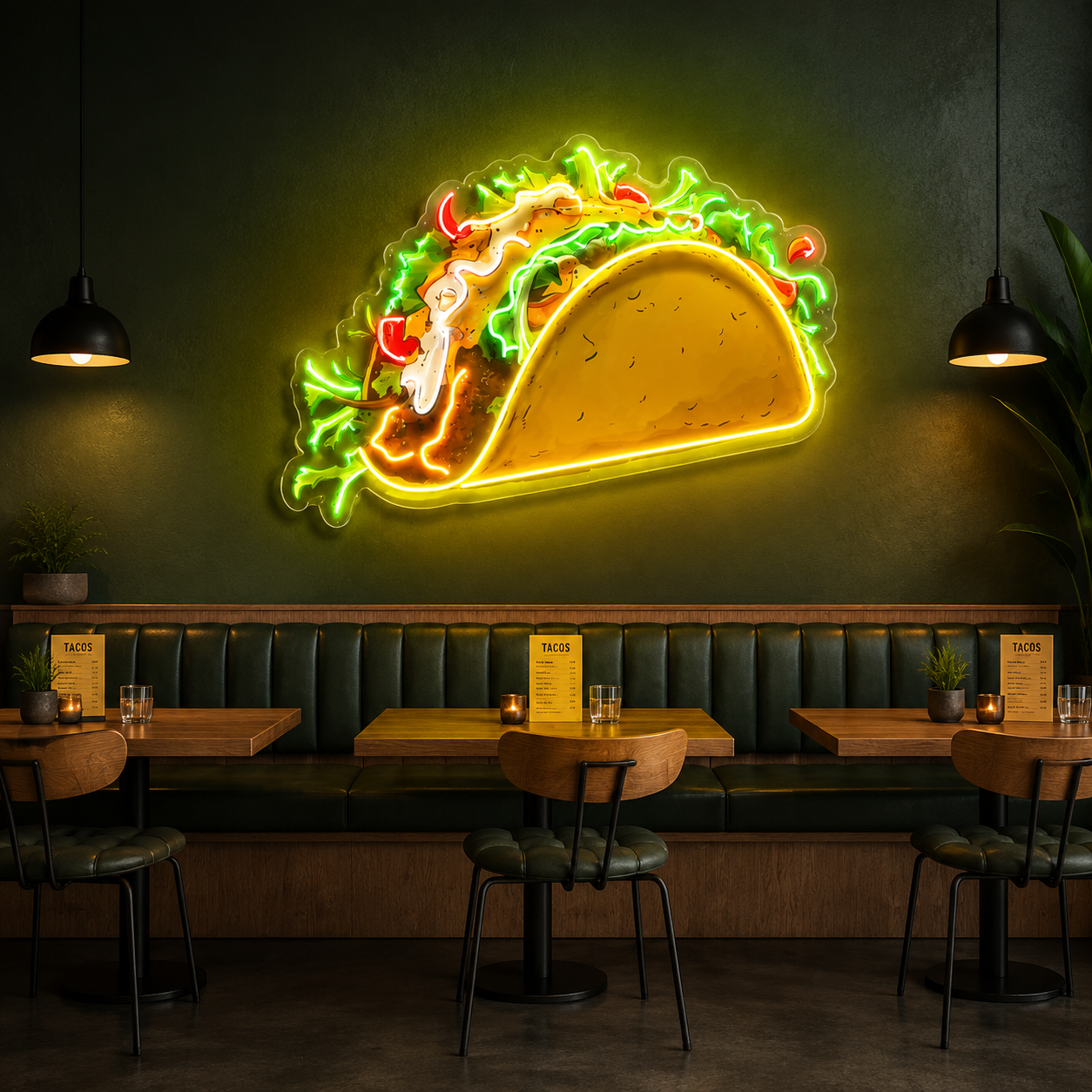 Taco UV Print Neon Wall Art
